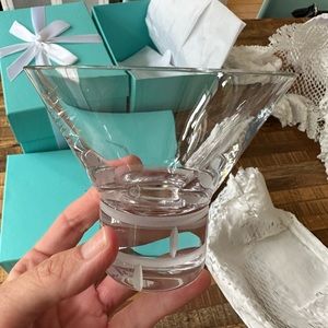 Tiffany Bamboo Modern Crystal Martini Glass Set of 2 SOLD OUT